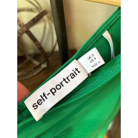 SELF-PORTRAIT Ruched Minidress Green Size 4 - Picture 10 of 10